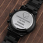 congratulation on pinning ceremony - Engraved Black Chronograph Watch (ETSY)