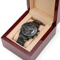 congratulation on pinning ceremony - Engraved Black Chronograph Watch (ETSY)