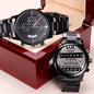 pregnancy announcement from wife - - Engraved Black Chronograph Watch (ETSY)