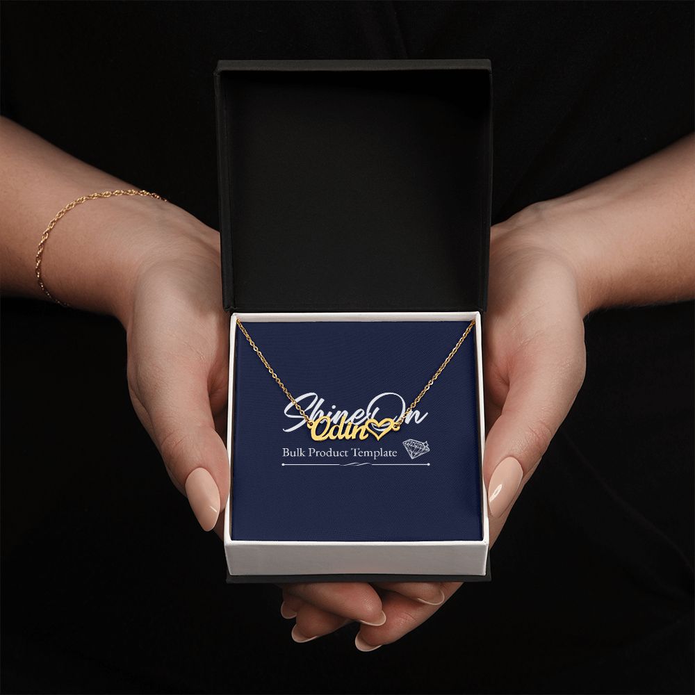 Name Necklace with heart_ETSY TEMPLATE