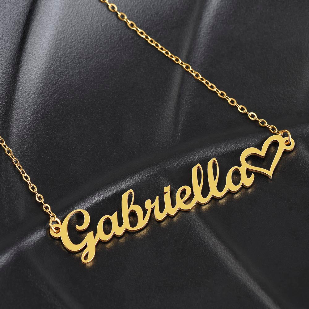 name necklace will you be my bridesmaid Name Necklace with heart(ETSY)