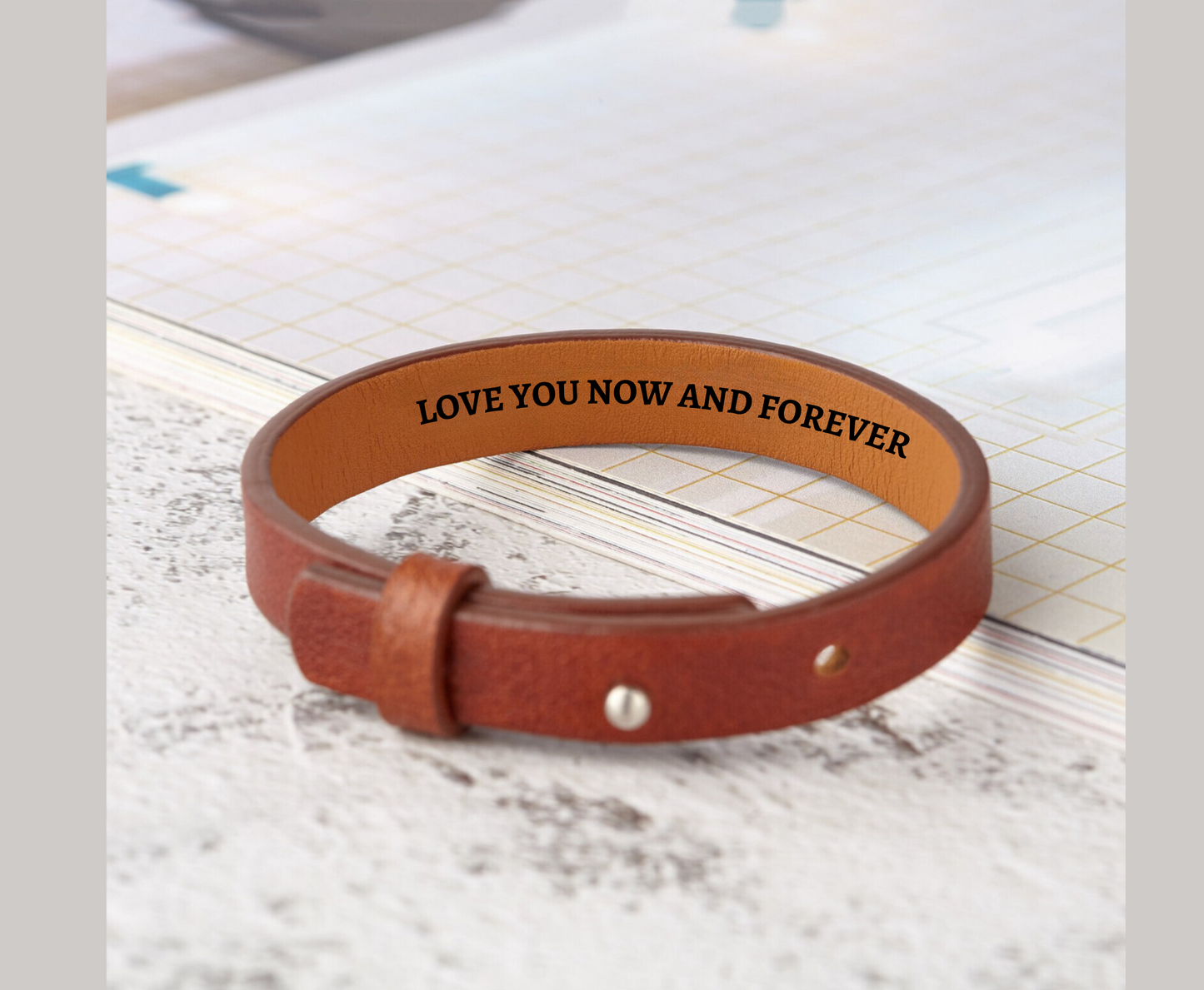 Personalized Promise Leather Bracelet for My Man