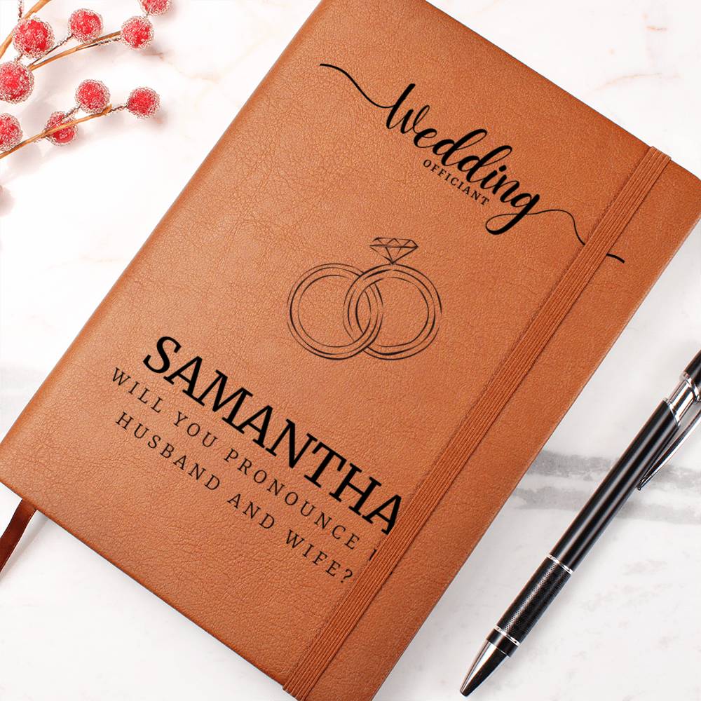 Wedding Officiant Proposal Leather Journal Personalized Gift, Will You Marry Us, Will You Officiate Our Wedding, Wedding Officiant Proposal, Officiant Gift