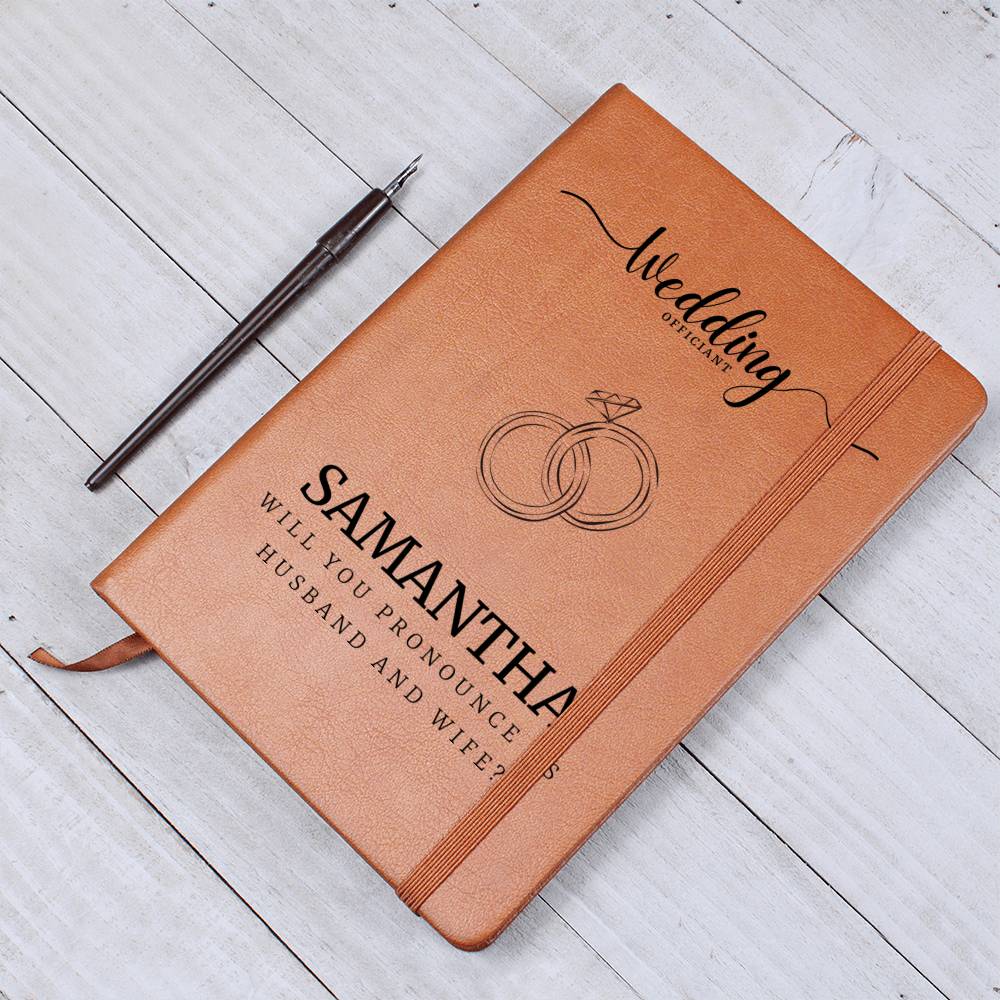 Wedding Officiant Proposal Leather Journal Personalized Gift, Will You Marry Us, Will You Officiate Our Wedding, Wedding Officiant Proposal, Officiant Gift