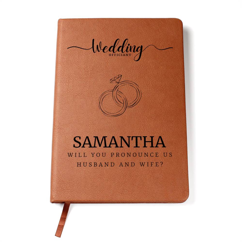 Wedding Officiant Proposal Leather Journal Personalized Gift, Will You Marry Us, Will You Officiate Our Wedding, Wedding Officiant Proposal, Officiant Gift