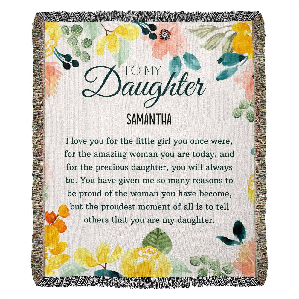 To My Daughter - Proudest Moment of All Blanket (ETSY)