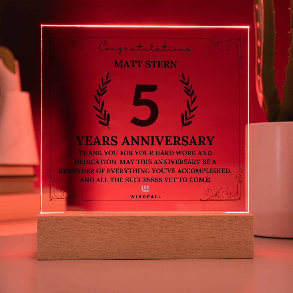 custom order -  5  year (Matt Stern)