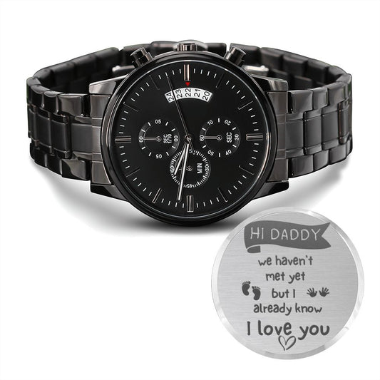 from baby bump(1) -  - Engraved Black Chronograph Watch (ETSY)