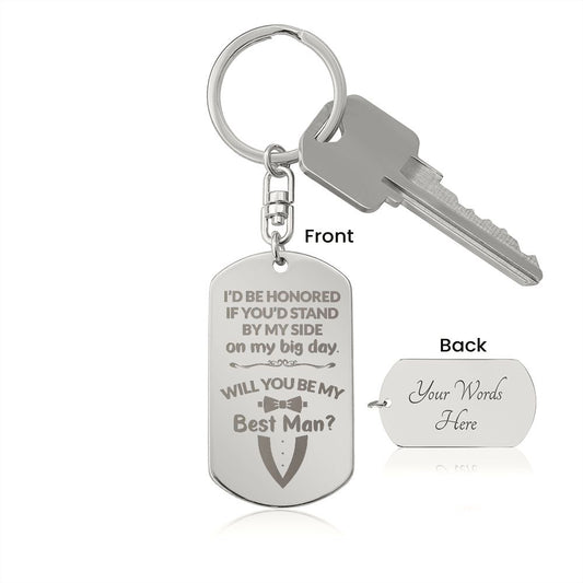 Best Man Engraved Keychain (ETSY)