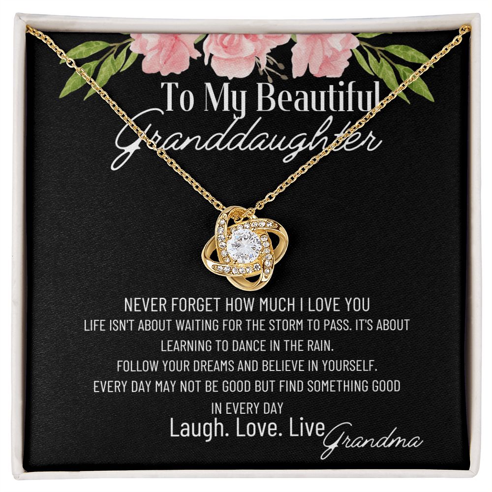 Never Forget How Much I Love You Granddaughter Necklace