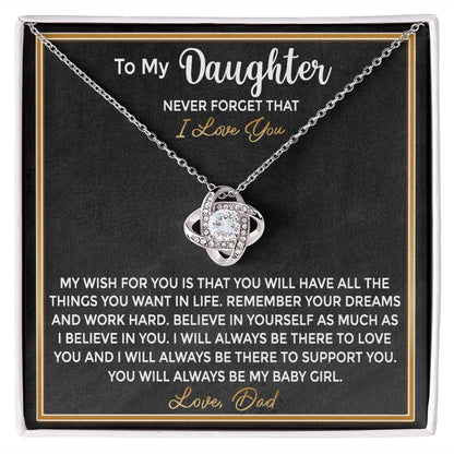 To My Daughter From Dad - Remember Your Dreams and Work Hard (ETSY)