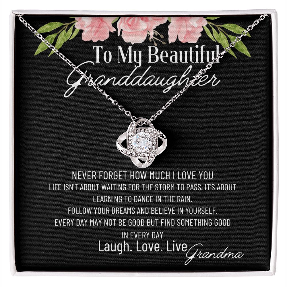 Never Forget How Much I Love You Granddaughter Necklace