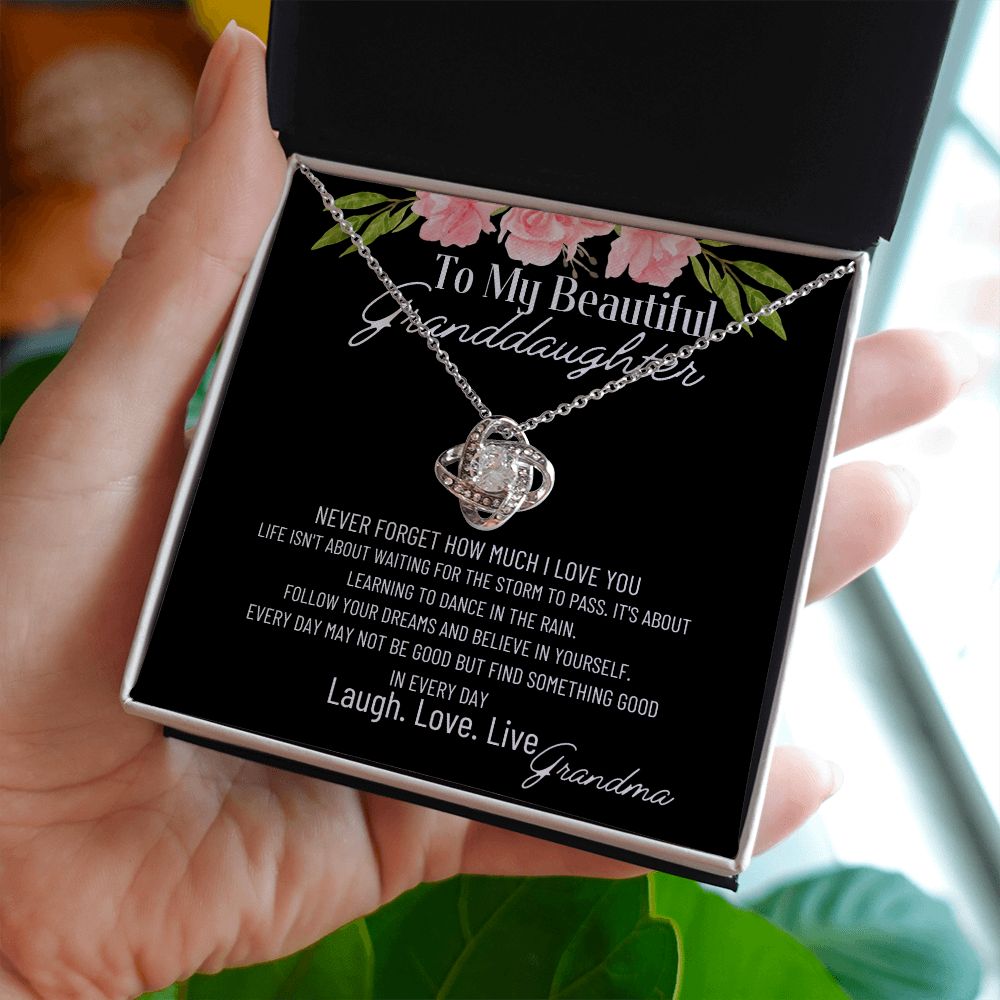 Never Forget How Much I Love You Granddaughter Necklace