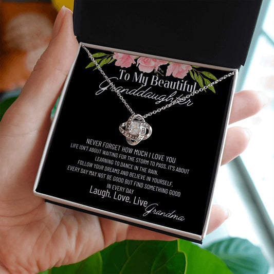Never Forget How Much I Love You Granddaughter Necklace