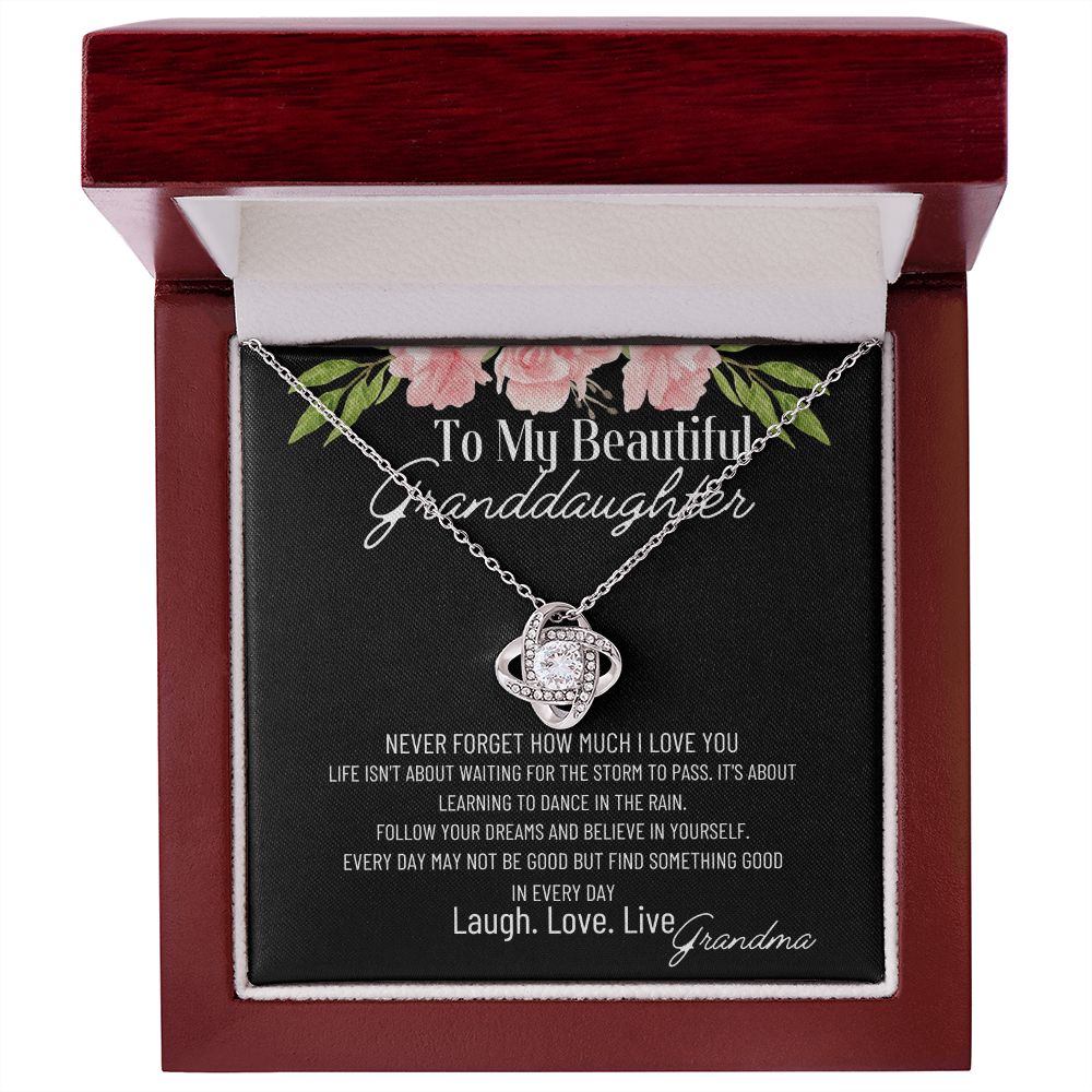 Never Forget How Much I Love You Granddaughter Necklace