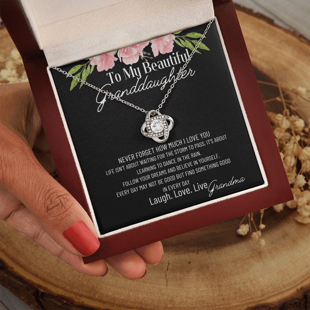 Never Forget How Much I Love You Granddaughter Necklace